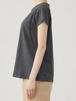 マタニティ トップス|【産後ママにやさしい防汚加工】綿100%授乳半袖TEE