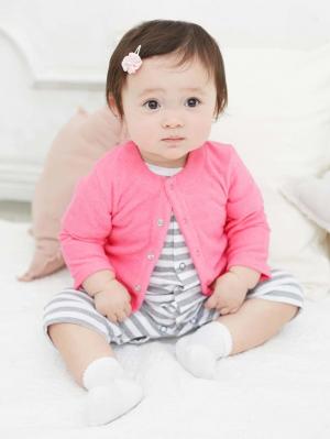 BABY カーディガン　エンジ 日本製】ANGELIEBEオリジナル シンカーパイルカーディガン