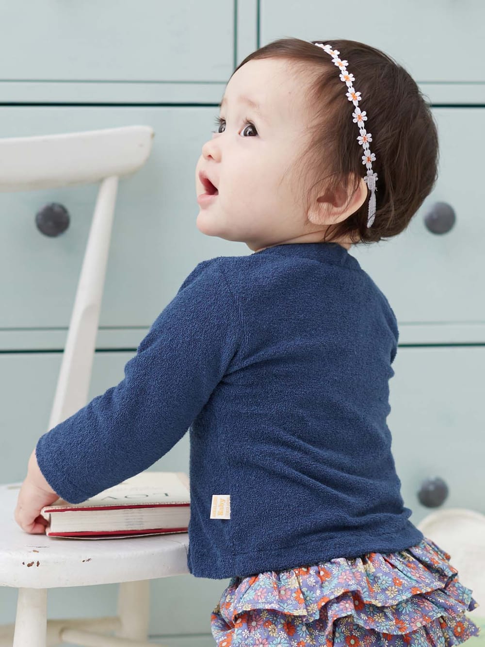 ベビー アウター|【日本製】ANGELIEBEオリジナル  シンカーパイルカーディガン|ネイビー