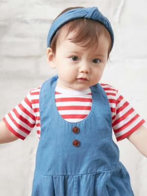 ベビートップス|【ベビー服】【日本製】ANGELIEBEオリジナル  ボーダーTシャツ|レッド×シロ