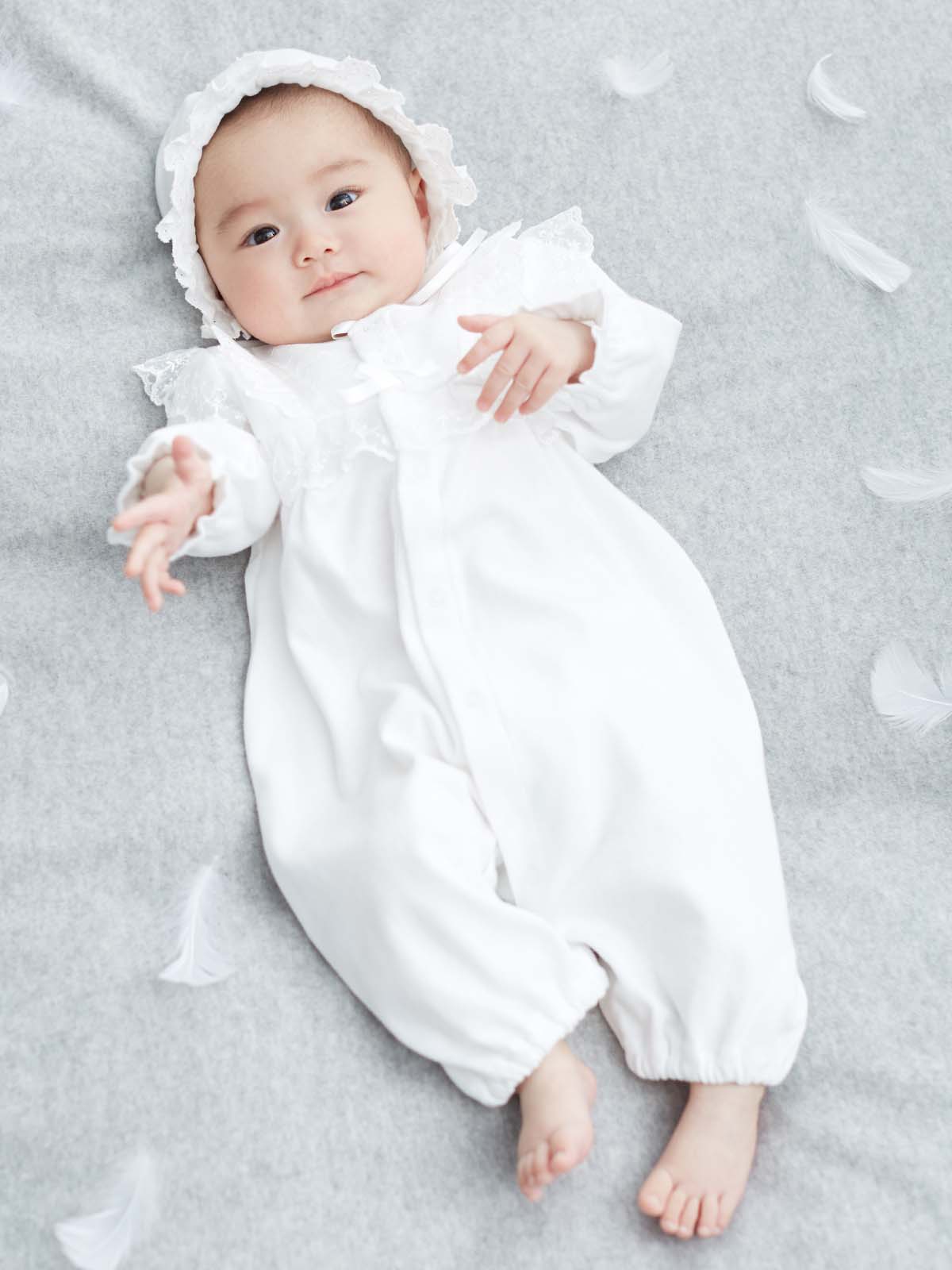 日本製】新生児スムースドレス＆帽子セット | セレモニードレス(品番