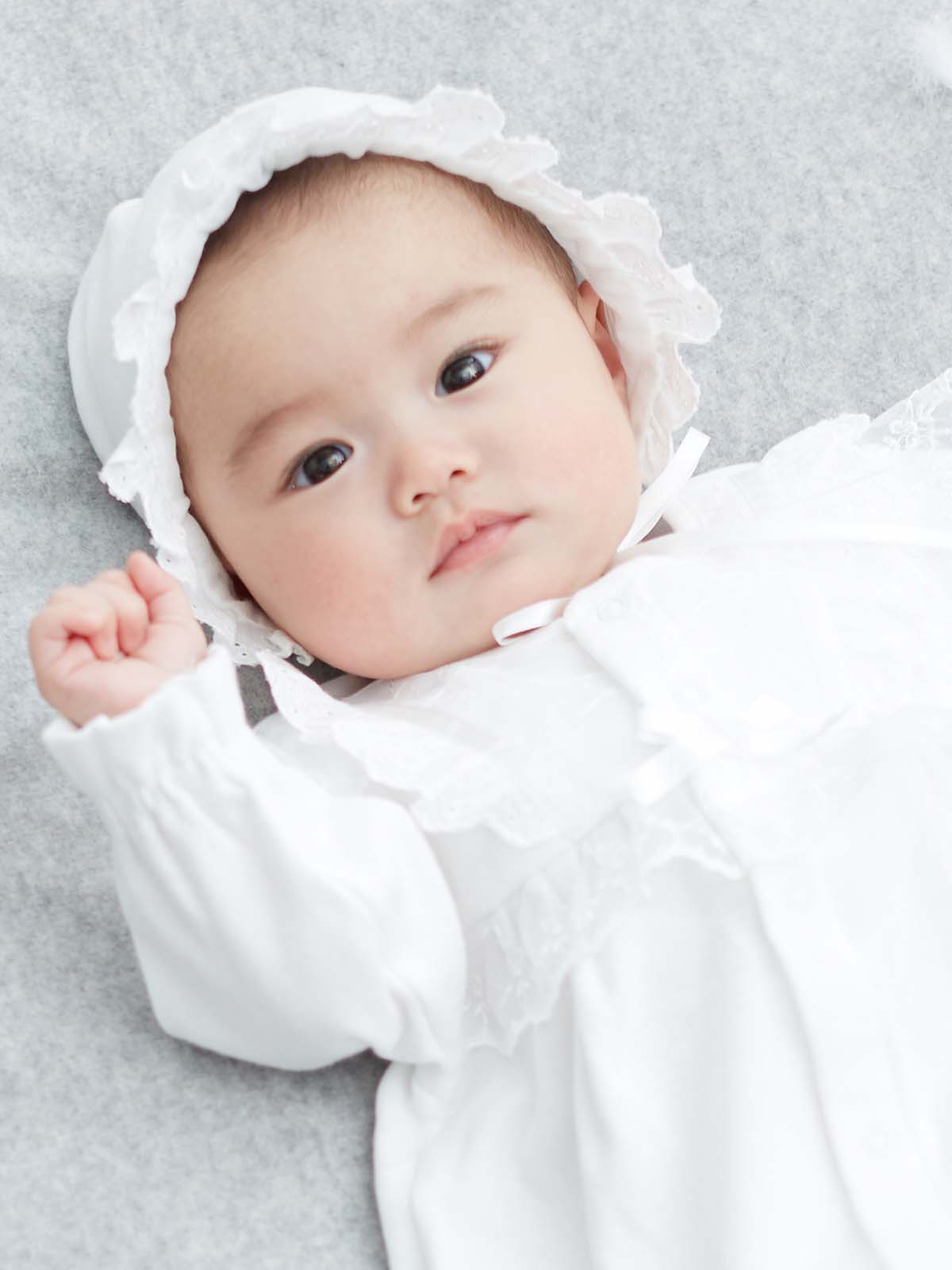 【日本製】新生児スムースドレス＆帽子セット