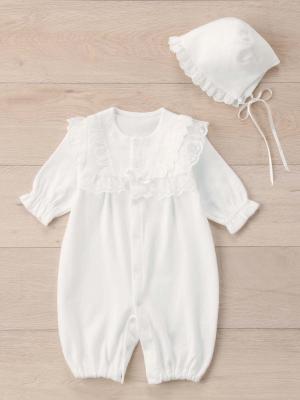 セレモニードレス|春 夏 秋 冬【日本製】新生児スムースドレス＆帽子セット