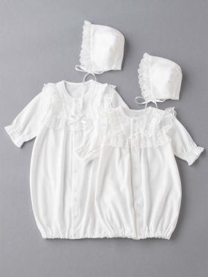 セレモニードレス|春 夏 秋 冬【日本製】新生児スムースドレス＆帽子セット