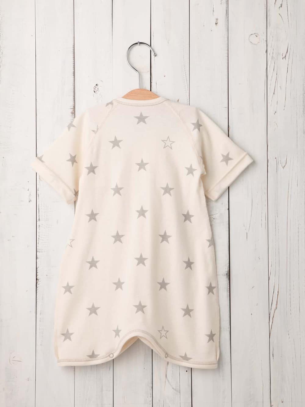 コンビ肌着・新生児/ベビー肌着|【日本製】ANGELIEBEオリジナル 無添加コットンコンビ肌着＆フードセット|グレー