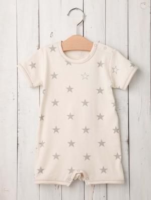 コンビ肌着・新生児/ベビー肌着|【日本製】ANGELIEBEオリジナル 無添加コットンロンパース　肌着|グレー