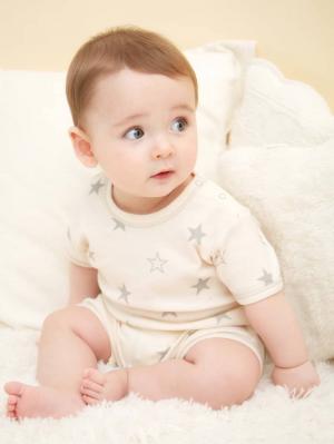 コンビ肌着・新生児/ベビー肌着|【日本製】ANGELIEBEオリジナル 無添加コットンロンパース　肌着|グレー