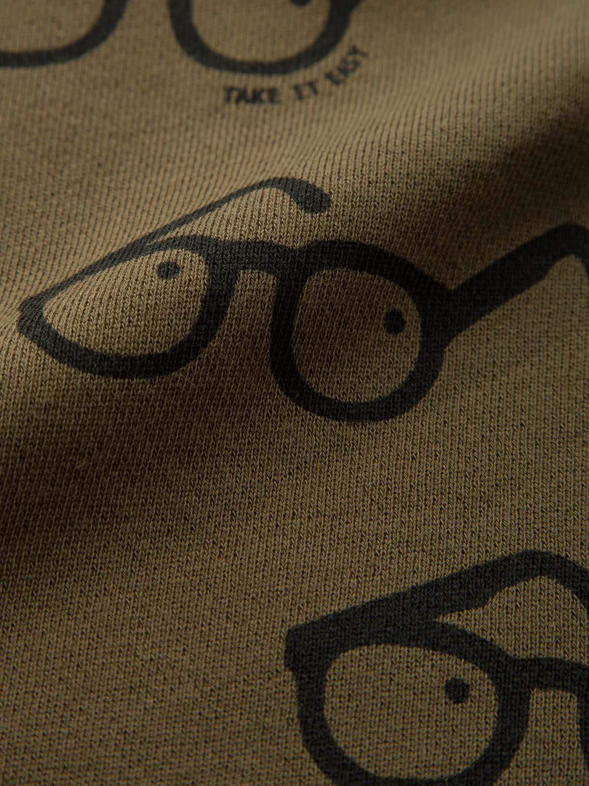 アウトレット|CLOUDY FINE LATER（クラウディファインレター）【親子コーデ可】ドロップショルダーメガネ柄トレーナー