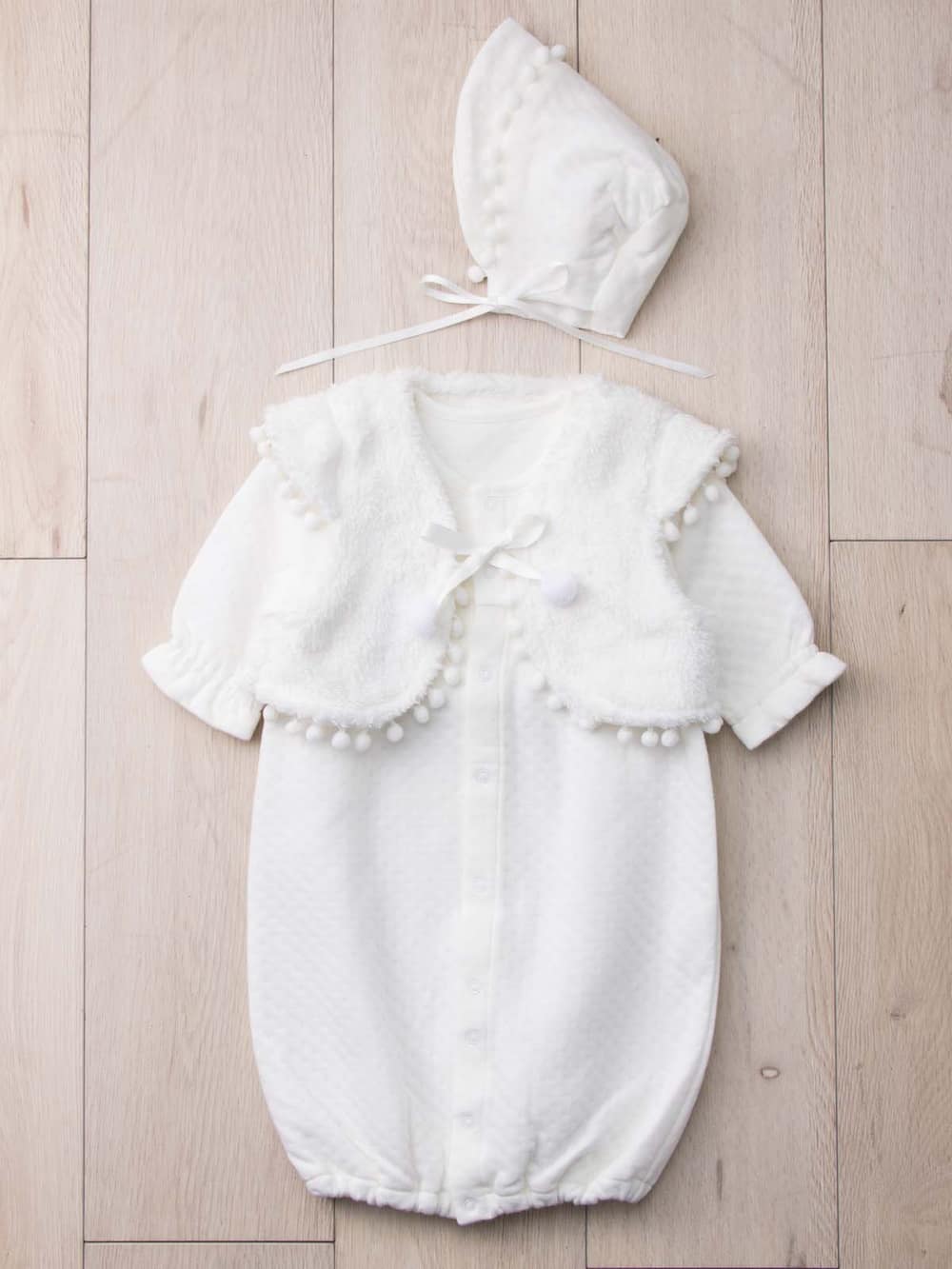 セレモニードレス | 【日本製】ニットキルト 帽子 ボレロ付きドレスオール ｜ベビー服（新生児服）・ベビー用品通販｜ エンジェリーベ 公式