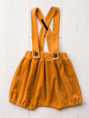 ベビー パンツ|La Stella（ラ ステラ）ベロアサスペンダーバルーンパンツ|キャメル
