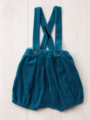 ベビー パンツ|La Stella（ラ ステラ）ベロアサスペンダーバルーンパンツ|ダークブルー