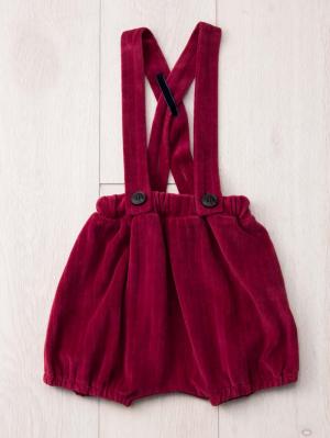 ベビー パンツ|La Stella（ラ ステラ）ベロアサスペンダーバルーンパンツ|ワイン