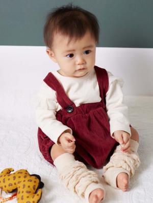 ベビー パンツ|La Stella（ラ ステラ）ベロアサスペンダーバルーンパンツ|ワイン