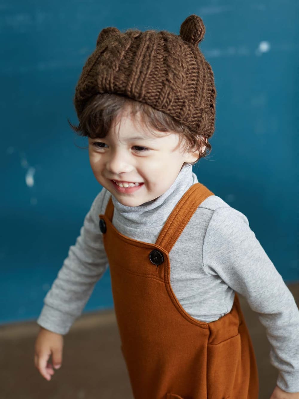 ベビー パンツ|La Stella（ラ ステラ）ジャージーサロペット|キャメル