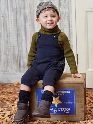 ベビー パンツ|La Stella（ラ ステラ）ジャージーサロペット|ネイビー