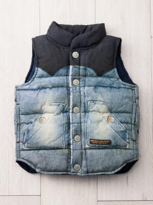 ベビー アウター|【F.O.KIDS】転写ベスト|ブルー