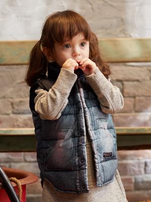 ベビー アウター|【F.O.KIDS】転写ベスト|ブルー