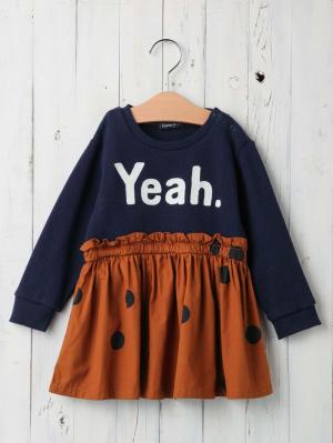 ベビー ワンピース|【ベビー服】Caldia（カルディア）サーマルドッキングロゴワンピ|ネイビー