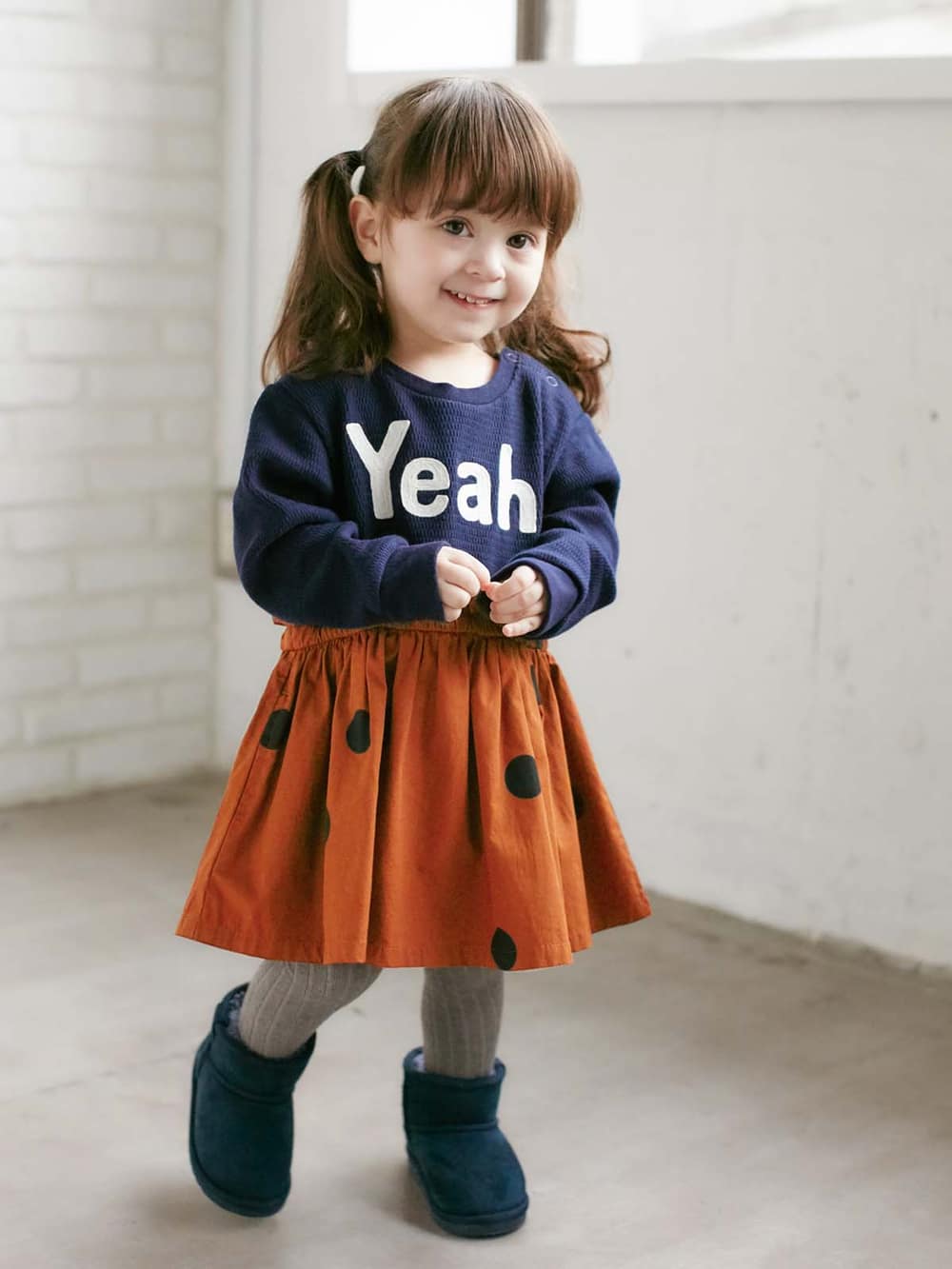 ベビー ワンピース|【ベビー服】Caldia（カルディア）サーマルドッキングロゴワンピ|ネイビー