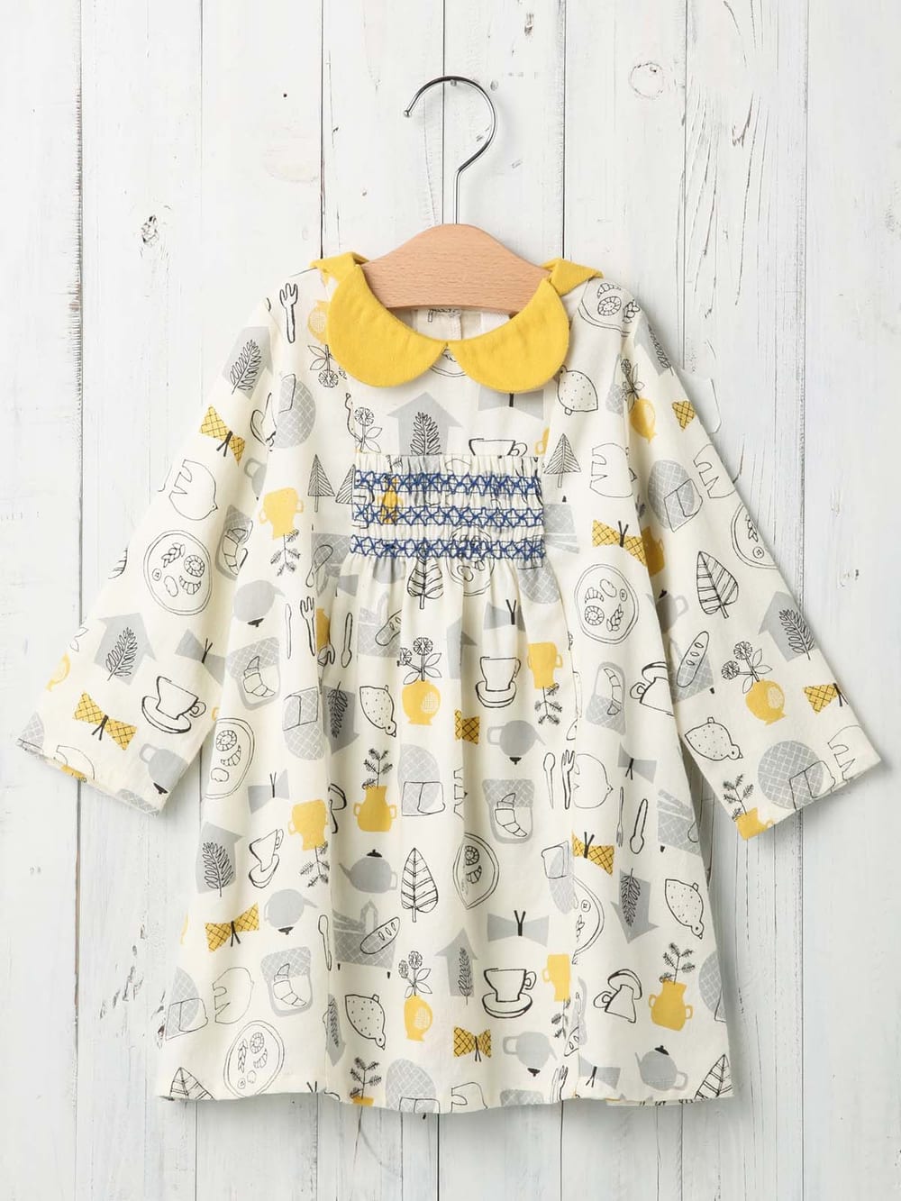 Petit Jam おやつ時間総柄ワンピース ベビー服 ベビー用品の通販のエンジェリーベ ベビー服 ベビー布団 出産準備セットや家族でおそろいが楽しめる親子コーデなど かわいいアイテムを豊富に取り揃えております エンジェリーベ 公式オンラインショップ