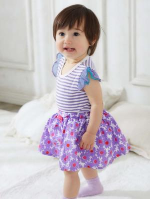 ロンパース・カバーオール|【ベビー服】Caldia（カルディア）フリル袖ボディ＆スカート2点セット