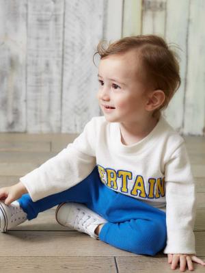 ベビートップス|【Donkey Jossy】インレイ天竺モックネックTシャツ|ホワイト