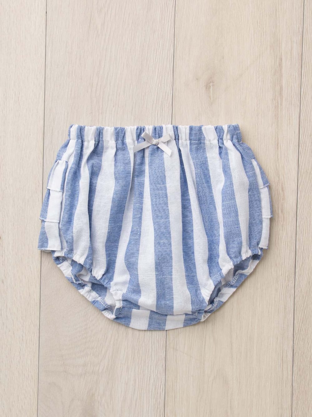 ベビー ブルマ|coto cotte(コトコト)付け衿&ブルマ2点セット|出産 祝い|オフホワイト×サックスストライプ