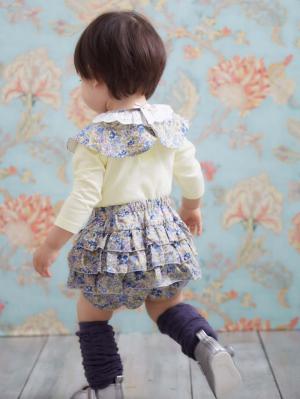 ベビー ブルマ|coto cotte(コトコト)付け衿&ブルマ2点セット|出産 祝い|オフホワイト花柄