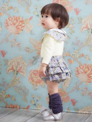 ベビー ブルマ|coto cotte(コトコト)付け衿&ブルマ2点セット|出産 祝い|オフホワイト花柄