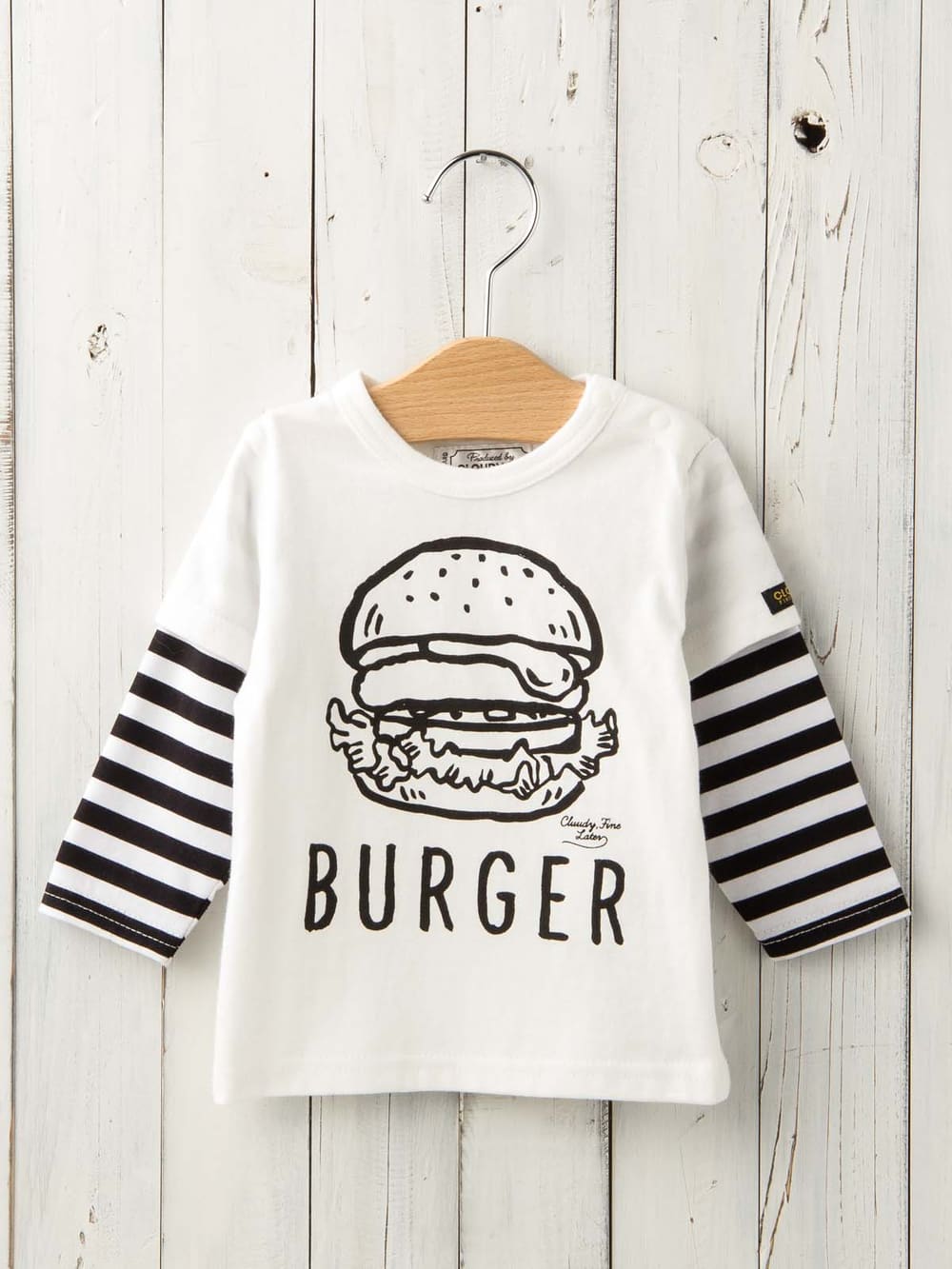Cloudy Fine Later 重ね着風バーガーtシャツ ベビー 新生児 服 ベビー用品通販 エンジェリーベ 公式 Cloudy Fine Later 重ね着風バーガーtシャツ ベビー 新生児 服 ベビー用品通販 エンジェリーベ 公式