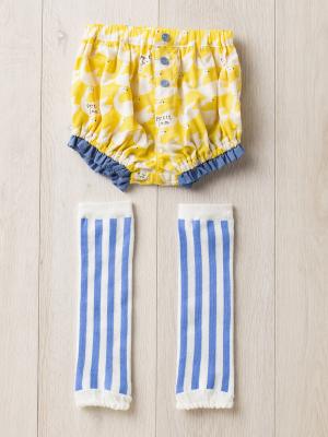 ベビー ブルマ|【ベビー服】Petit jam（プチジャム）ブルマ＆レッグウォーマー 2Pギフトセット｜出産 祝い|イエロー