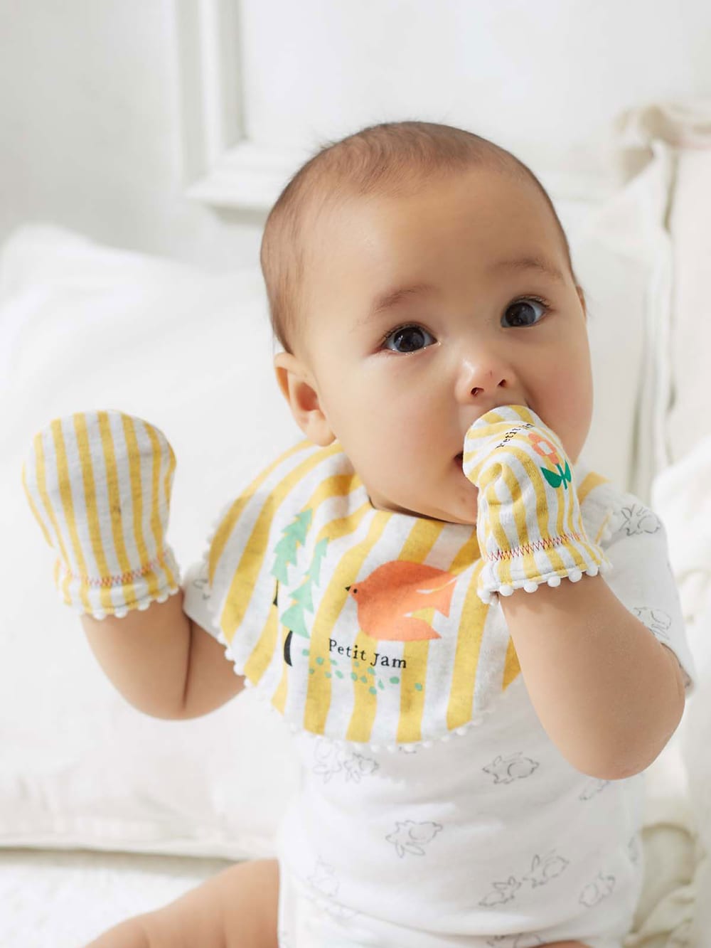 スタイ よだれかけ 赤ちゃん ミトン Petit Jam スタイ ミトン 2pギフトセット 出産 祝い ベビー 新生児 服 ベビー用品通販 エンジェリーベ 公式
