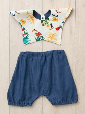 スタイ(よだれかけ)|La Stella(ラ ステラ)スタースタイ&ブルマ 2点セット|アイボリー