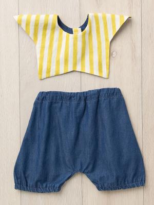 スタイ(よだれかけ)|La Stella(ラ ステラ)スタースタイ&ブルマ 2点セット|イエロー