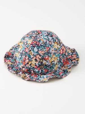 ベビー帽子（新生児・乳児）|【ベビー服】OCEAN&GROUND（オーシャンアンドグラウンド）小花柄ベビーハット|ネイビー