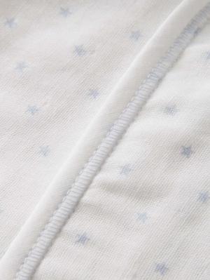 コンビ肌着・新生児/ベビー肌着|【日本製】ANGELIEBEオリジナル  3重ガーゼ星柄短肌着|スモークブルー