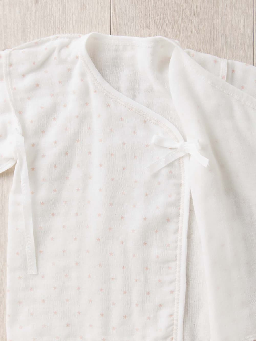 コンビ肌着・新生児/ベビー肌着|【日本製】ANGELIEBEオリジナル  3重ガーゼ星柄短肌着