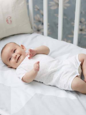 ロンパース・カバーオール|【ベビー服】【日本製】ANGELIEBEオリジナル  フライス星柄ロンパース|シルバーグレー