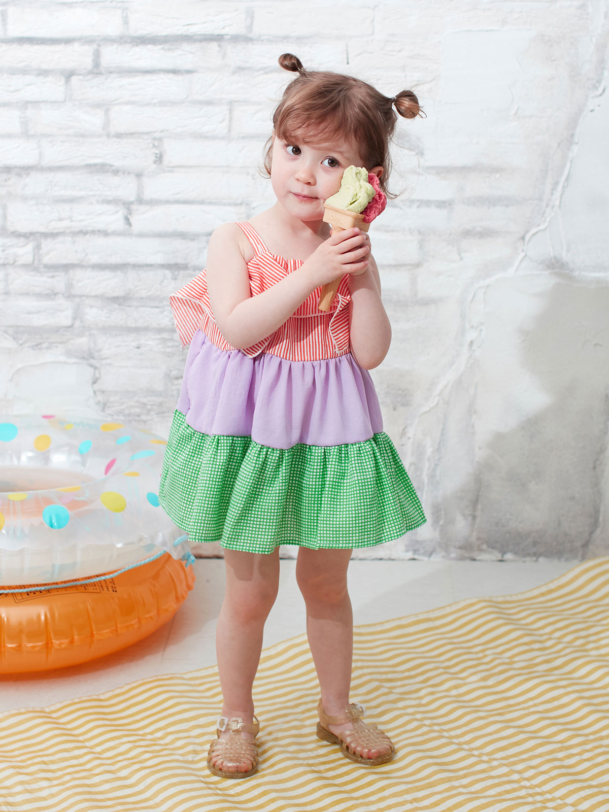 ベビー ワンピース|【ベビー服】Caldia（カルディア）ギンガム切替2WAYワンピ＆スカート