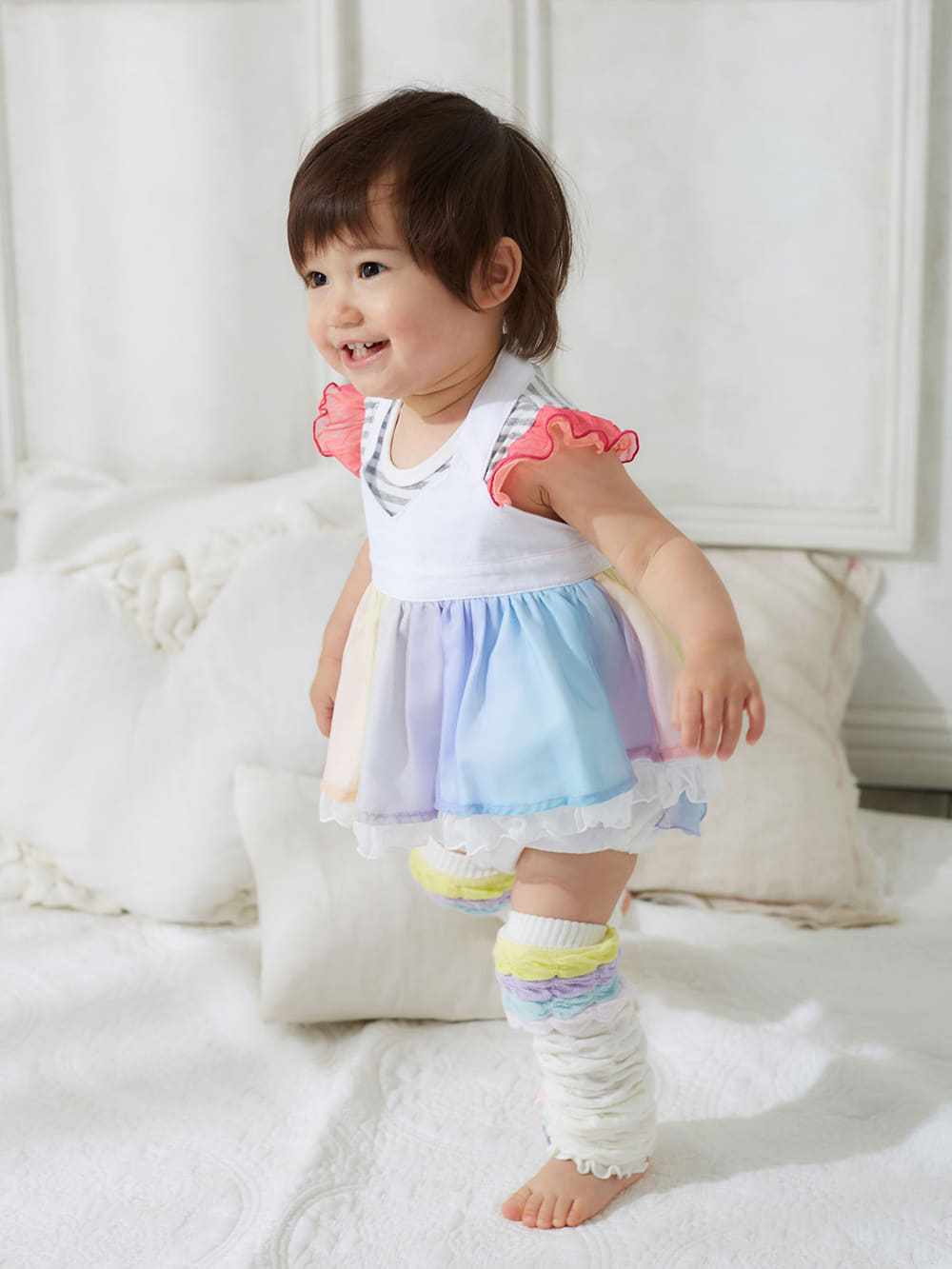 スタイ（よだれかけ）|Kids zoo（キッズズー）エプロンスタイ|レインボー