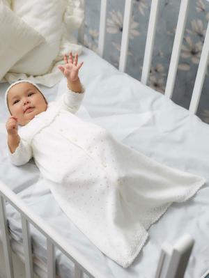 セレモニードレス|【日本製】ギフトボックス付新生児ニットドレス＆帽子 2点セット｜出産 祝い|ホワイト