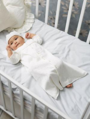 セレモニードレス|【日本製】ギフトボックス付新生児ニットドレス＆帽子 2点セット｜出産 祝い|ホワイト