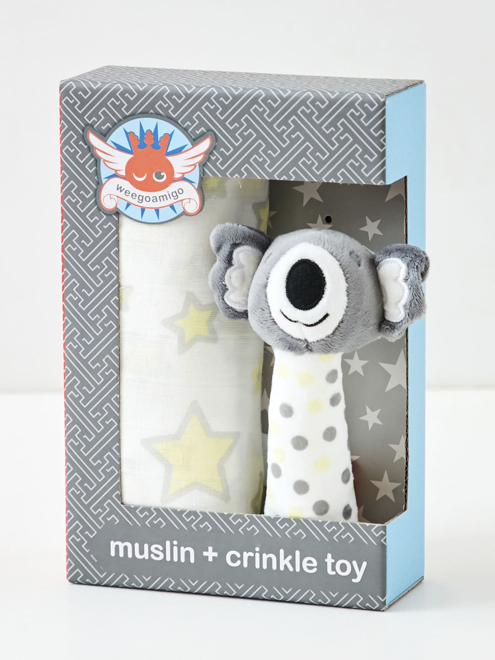 おくるみ|weegoamigo(ウィーゴアミーゴ) おくるみラトルセットMuslin+ Crinkle Toy Set|Silver Koala