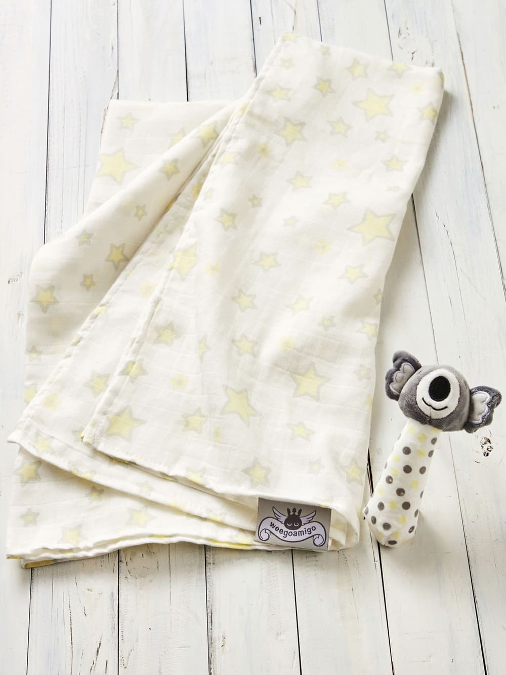 おくるみ|weegoamigo(ウィーゴアミーゴ) おくるみラトルセットMuslin+ Crinkle Toy Set|Silver Koala