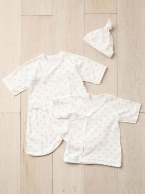 【最大20%オフ｜新生活まとめ買い対象】【日本製】【Anna Nicola】プリント短肌着＆コンビ肌着、キャップ3点セット50475