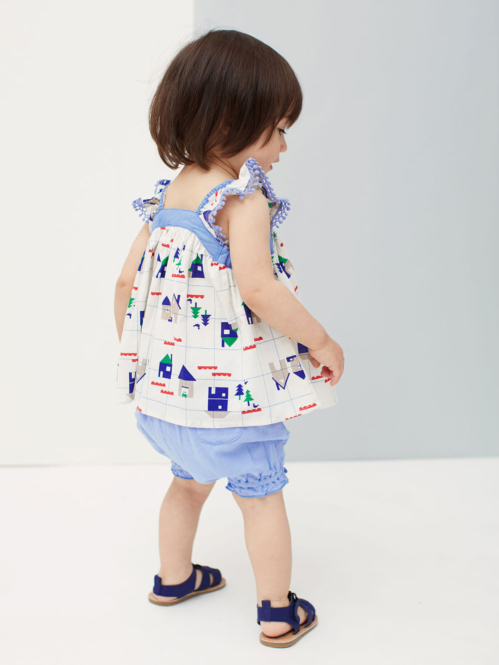 ベビートップス|【ベビー服】Petit jam（プチジャム）おうち柄キャミ＆ブルマセット