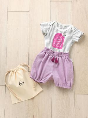 ベビー ブルマ|【ベビー服】CLOUDY FINE LATER（クラウディファインレター）ボディ＆ブルマ、巾着3点セット|グレーボーダー