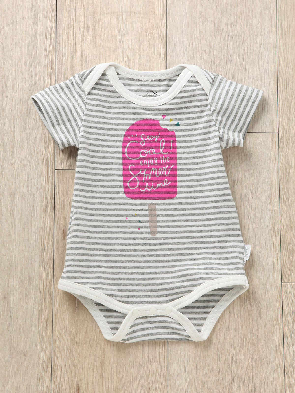 ベビー ブルマ|【ベビー服】CLOUDY FINE LATER（クラウディファインレター）ボディ＆ブルマ、巾着3点セット|グレーボーダー