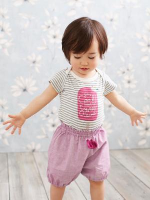 ベビー ブルマ|【ベビー服】CLOUDY FINE LATER（クラウディファインレター）ボディ＆ブルマ、巾着3点セット|グレーボーダー