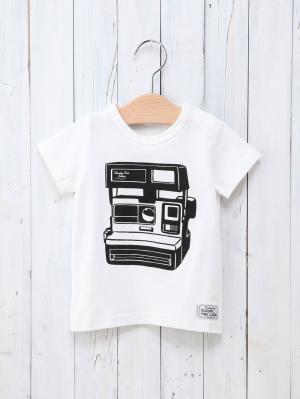 ベビートップス|【ベビー服】CLOUDY FINE LATER（クラウディファインレター）カメラTシャツ|オフホワイト